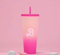 Starbucks Design 710ml Barbie Cup 24oz Tumbler With Straw Pink Water Bot... - £23.97 GBP