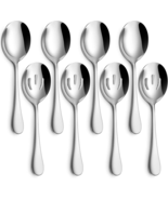 Hiware 8-Piece Serving Spoons Set - Includes 4 Serving Spoons and 4 Slot... - £11.88 GBP