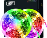 100ft Color Changing Music Sync Led Strip Lights With A Remote For Gamin... - £7.18 GBP