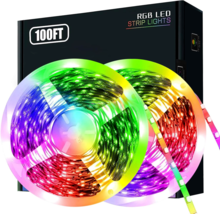 100ft Color Changing Music Sync Led Strip Lights With A Remote For Gaming Room - $8.54