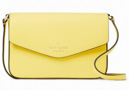 Kate Spade Sadie Envelope Crossbody Yellow Saffiano Leather K7378 NWT $279 FS - £77.61 GBP