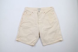 Vintage 90s Guess Mens 36 Distressed Spell Out Baggy Button Fly Shorts Cream USA - £48.19 GBP