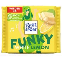 Ritter Sport chocolate bar: FUNKY WHITE LEMON - 100g- FREE SHIPPING - $10.35
