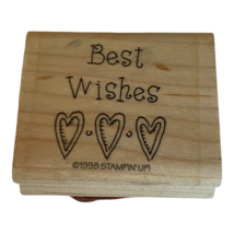 Stampin Up Rubber Stamp Best Wishes Card Making Words Sentiment Hearts Love Art - £3.12 GBP