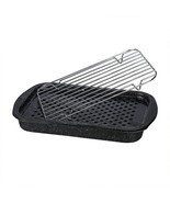 Granite Ware 3 piece multiuse set. Enameled steel bake broiler pan and grill ... - $36.62