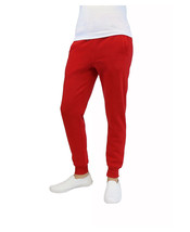 Galaxy By Harvic Men&#39;s Fleece Slim Fit Jogger Pants in Red-Size Small - £14.82 GBP