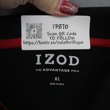 IZOD Shirt Mens XL Black The Advantage Polo Short Sleeve Button Wing Collar - £17.81 GBP