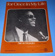 Stevie Wonder Sheet Music Vintage 1967 For Once In My Life - £17.62 GBP