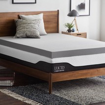 Lucid 4 Inch Mattress Topper Twin – Memory Foam – Bamboo Charcoal Infusion – - £88.41 GBP