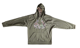 Realtree by RZO Pullover Hoodie Sweatshirt Size L Green Stitched Logo - $19.79