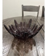 Viking Glass Amethyst Purple Textured Epic Stockholm Lotus Petal Bowl 10” - $55.60 CAD