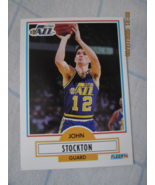 1990-91 Fleer - John Stockton #189 Black Line Under Biographical Informa... - $2.73 CAD