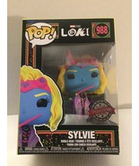 NEW Marvel Loki Sylvie Black Light Special Edition Funko Pop Figure #988 - $333.41 MXN