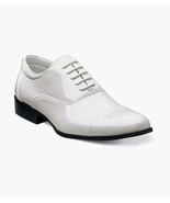 24998, Stacy Adams Patent Leather Tux Shoes Cap Toe Lace up Black or White - £71.53 GBP