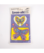 Vintage Ironables Scratch &amp; Sniff Butterly Heart Patches Iron On Morgan ... - £8.38 GBP