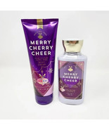 Bath &amp; Body Works Merry Cherry Cheer Body Lotion &amp; Body Cream Set NEW - $600.89 MXN