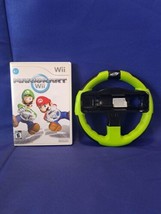 Mario Kart Nintendo Wii Game with Manual with Green Nerf Steering Wheel - £36.75 GBP