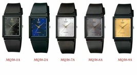 Casio MQ38 Series Men&#39;s Rectangular Black band Black/Silver/Gray/Gold Dial Watch - £16.83 GBP+