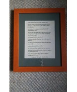16x13 Wood &amp; Glass Picture Frame Excerpt The Prophet Kahlil Gilbran - £13.36 GBP
