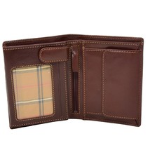 DR430 Men&#39;s Large Leather Bifold Wallet Brown - £23.45 GBP
