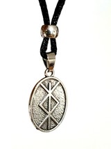 Viking Protection Necklace Bind Rune Pendant Othala and Algiz Beaded Tie Cord - £5.61 GBP