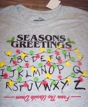 Stranger Things Christmas Lights Holiday T-Shirt Netflix Mens Large New w/ Tag - £15.48 GBP