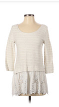 Anthropologie Sunday in Brooklyn Women&#39;s Cream East Falls Pullover Sweater Small - £30.83 GBP