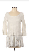 Anthropologie Sunday in Brooklyn Women&#39;s Cream East Falls Pullover Sweat... - £30.71 GBP