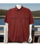 Filson Sports Shirt Mens Size 3XL  Red Gray Checker Cotton Button Up Cla... - $781.38 MXN