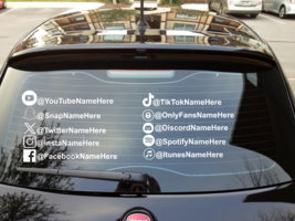 SET 2 Custom Username @ Insta, Snap,YOUTUBE  Vinyl Decal Sticker Social Media - £4.74 GBP+