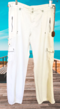 $248 ~Da-Nang Surplus Vintage WHITE Washable Silk Blend Cargo Pants  M - £111.90 GBP