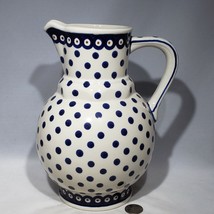 VTG Country by Boleslawiec Polish Pottery Pitcher Hand Painted 9.5&quot; Disc... - £50.13 GBP