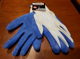 NEW 1-Pair GRIP GLOVES Latex Palm Textured Grip &amp; Fabric Back One-Size-Fits-Most - £5.51 GBP