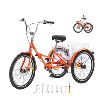 VEVOR Folding Adult Tricycle, 20-Inch Adult Folding Trikes, 3 Wheel Crui... - $246.90