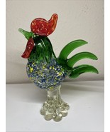 Vintage Murano Style Hand Blown Glass Colorful Rooster 8&quot; Tall - €12,92 EUR