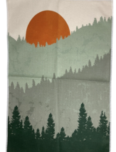 Abstract Boho Green Sunrise Sunset Mountain Dish Towels Dishcloth Set of 4 image 7