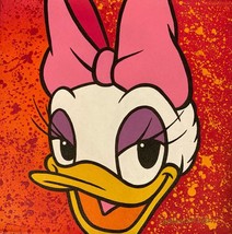 Paulina del Mar &quot;Daisy with Pink Bow&quot; Mixed Media w Acrylic on Canvas Disney - £237.07 GBP