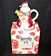 Fitz &amp; Floyd Omnibus Christmas Holiday 22 Oz. Santa Teapot in Original Box - $35.00