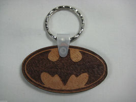 Batman Handmade Wood Key Ring Bat Logo Keychain Comic Collectible Souvenir New - £7.96 GBP