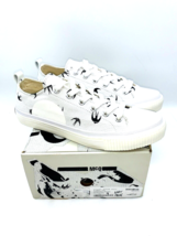 McQ Men Plimsoll Low Top Sneaker Chino Twill Printed- White /Black, US 9 - $147.51