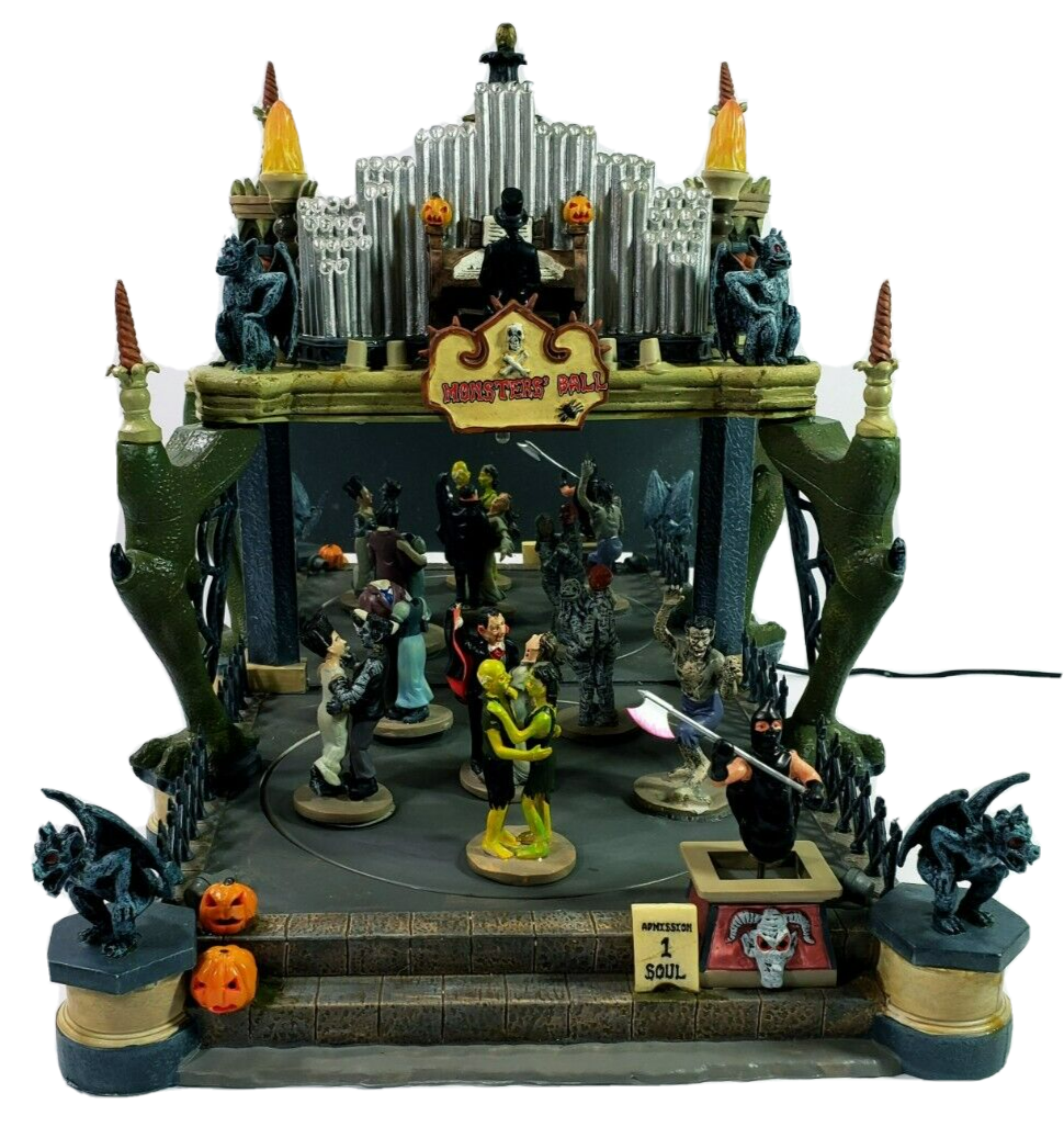 Lemax Town Monsters Ball 54302 Halloween With Lights and Sounds 2005 - $110.32