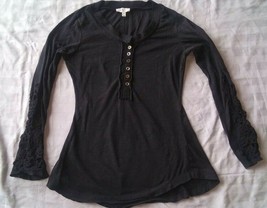 ABS Allen Schwartz Women Black Button Down Shirt Size XS EUC - $4.95