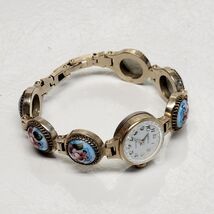 Vtg Soviet Chaika Mechanical Watch w/Hand-Painted Floral Porcelain Links... - $56.90