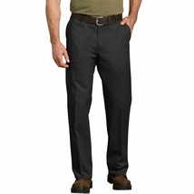 Genuine Dickies Mens Relaxed Fit Straight Leg Flat Front Flex Pant Black 42x30 - £22.88 GBP