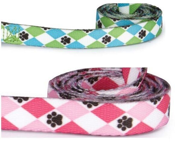 Classic Pooch Patterns Dog Leads Pawprint Argyle Fashion - Choose Color ... - $15.73+