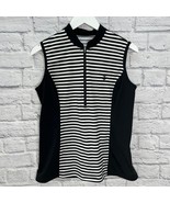 Coolibar Womens Sleeveless Top Black White Stripe Size M 1/4 Zip UPF 50+... - £23.90 GBP