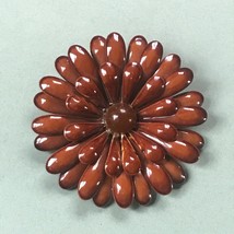Vintage Large Brown Enamel Layered Daisy Flower Power Pin Brooch – 2 and 7/8th’s - £10.31 GBP