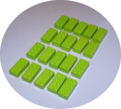 20 Used LEGO 2 x 4 Lime Green Bricks 3001 - £7.95 GBP