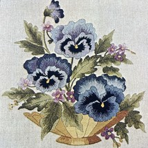 Elsa Williams Crewel Embroidery Kit Floral Blue Pansies 8.5 x 9.5 in. Vi... - €21,33 EUR