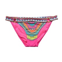 Victoria&#39;s Secret Boho Festival Bikini Bottom Size S Neon Pink Multicolo... - $9.99